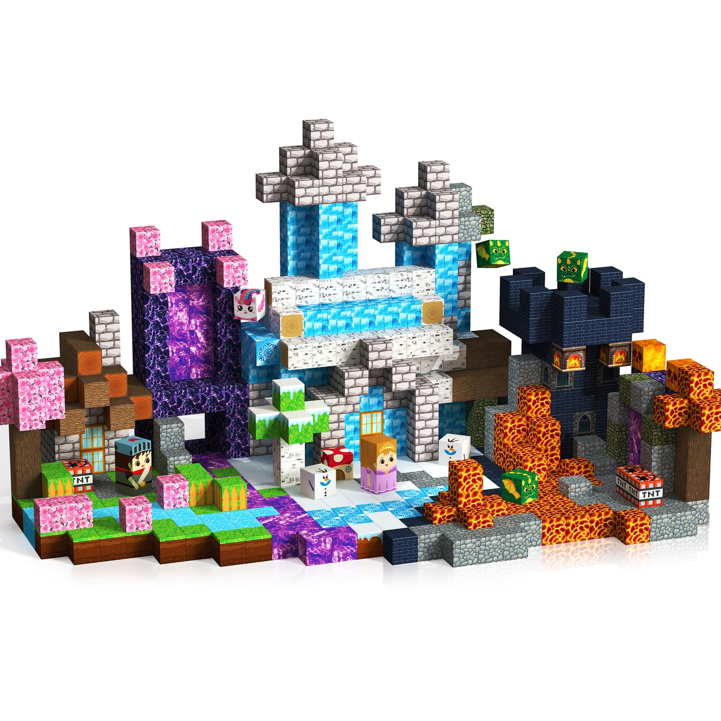 Magtribe™【Forest x Glacier x Dark】Magnetic Building Blocks | 150 PCS | 0.8" | Adventure