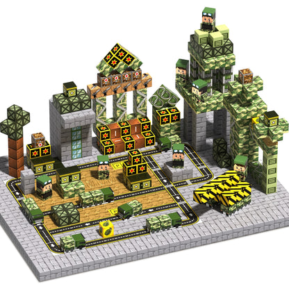 Magtribe™【Battle Ground】Magnetic Building Blocks | 100 PCS | 0.8" | Fiction