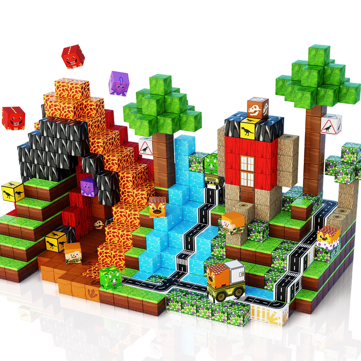 Magtribe™【Dinosaur Age】Magnetic Building Blocks | 100 PCS | 0.8" | Fiction
