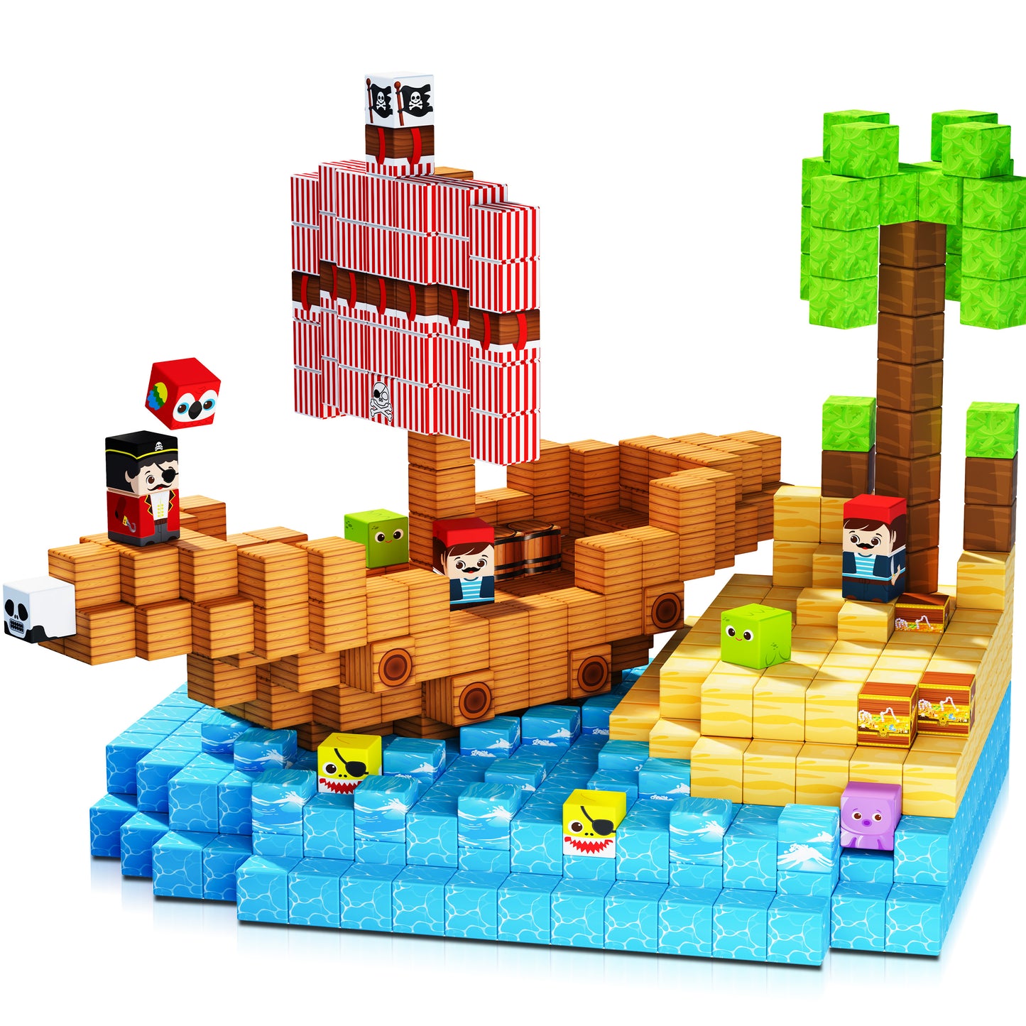 Magtribe™【Pirate Ship】Magnetic Building Blocks | 100 PCS | 0.8" | Fiction
