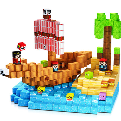 Magtribe™【Pirate Ship】Magnetic Building Blocks | 100 PCS | 0.8" | Fiction