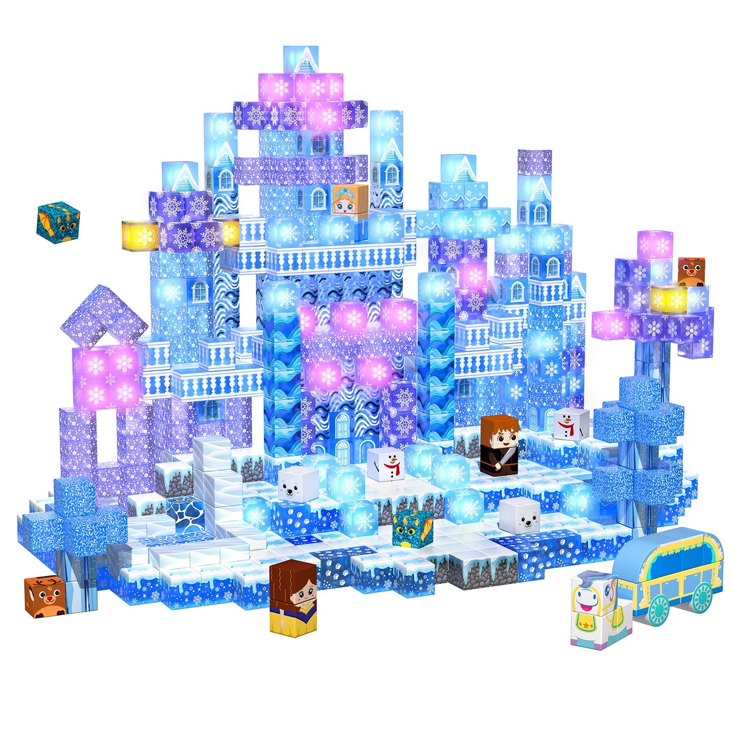 Magtribe™【Ice Valley】Magnetic Building Blocks | 200 PCS | 0.8" | Glowing