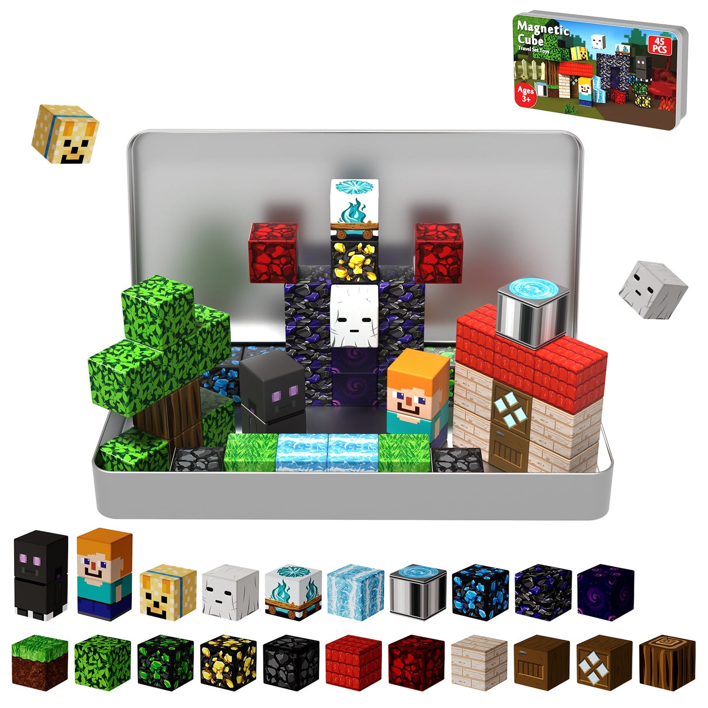 Magtribe™【Magic x Forest】Magnetic Building Blocks | 45 PCS | 0.8" | Portable