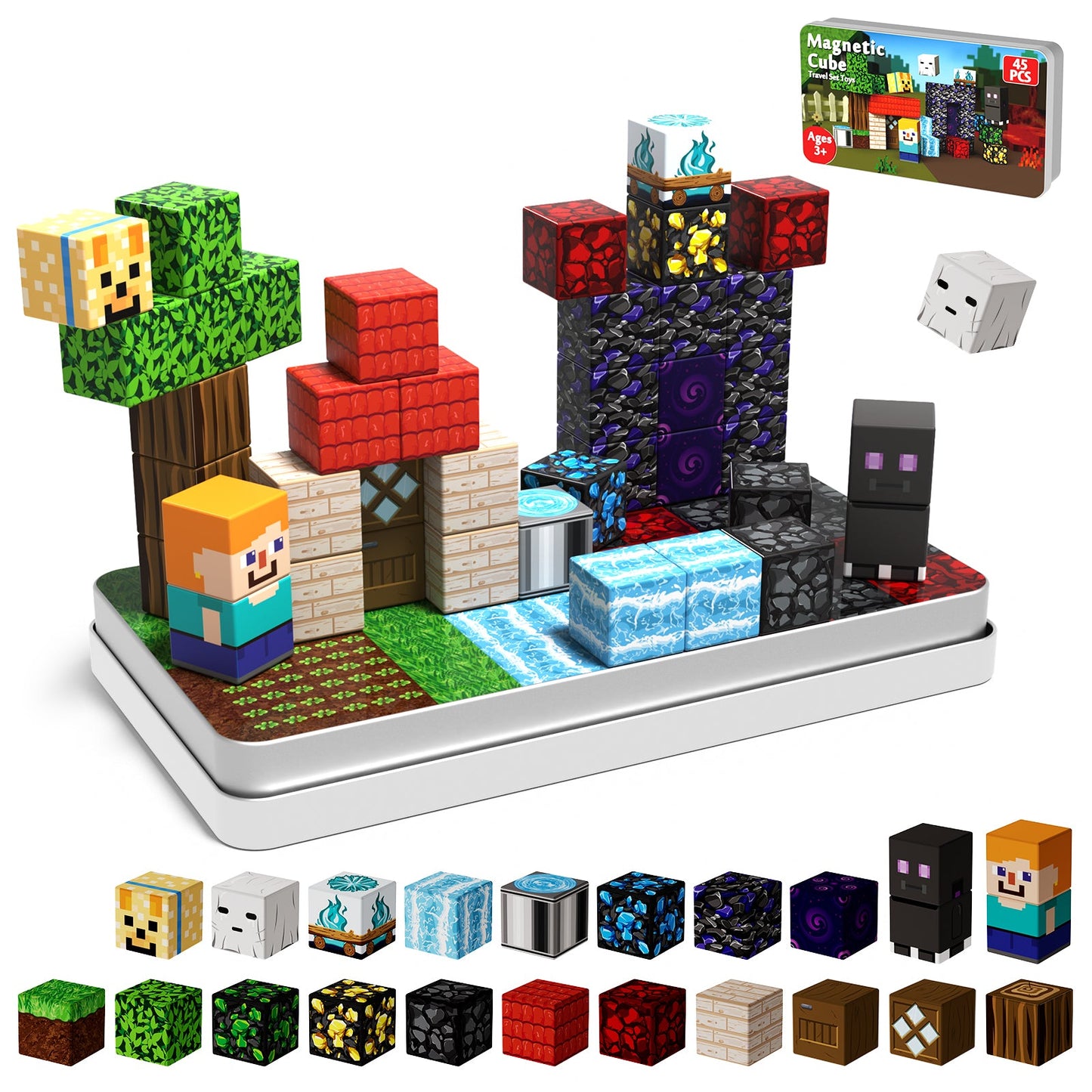 Magtribe™【Magic x Forest】Magnetic Building Blocks | 45 PCS | 0.8" | Portable