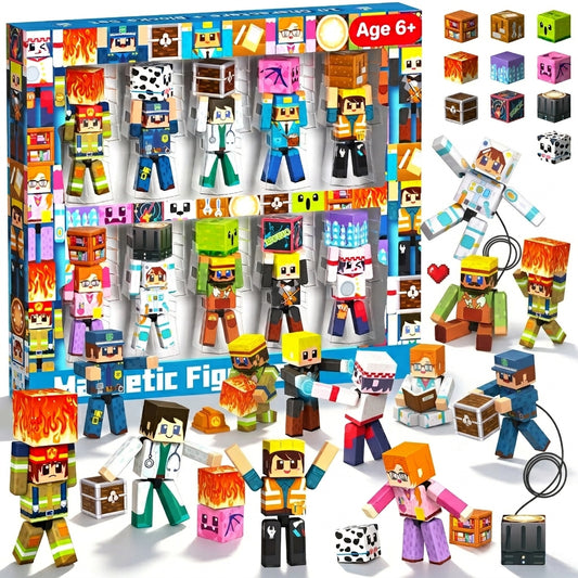 Magtribe™【Mini Profession】Magnetic Building Blocks | 10 PCS | 2.25" | Littleman