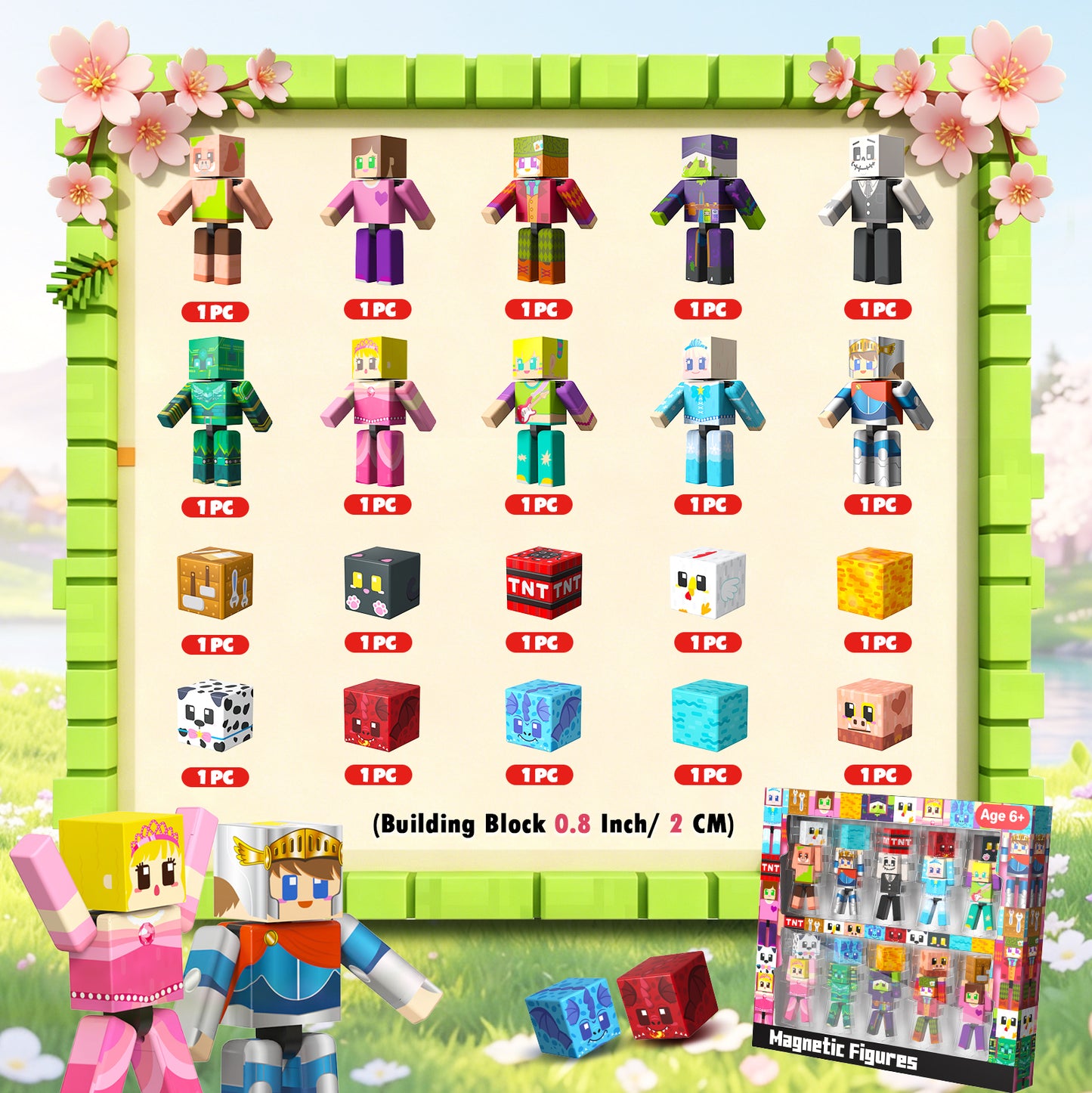 Magtribe™【Mini Tale】Magnetic Building Blocks | 10 PCS | 2.25" | Littleman