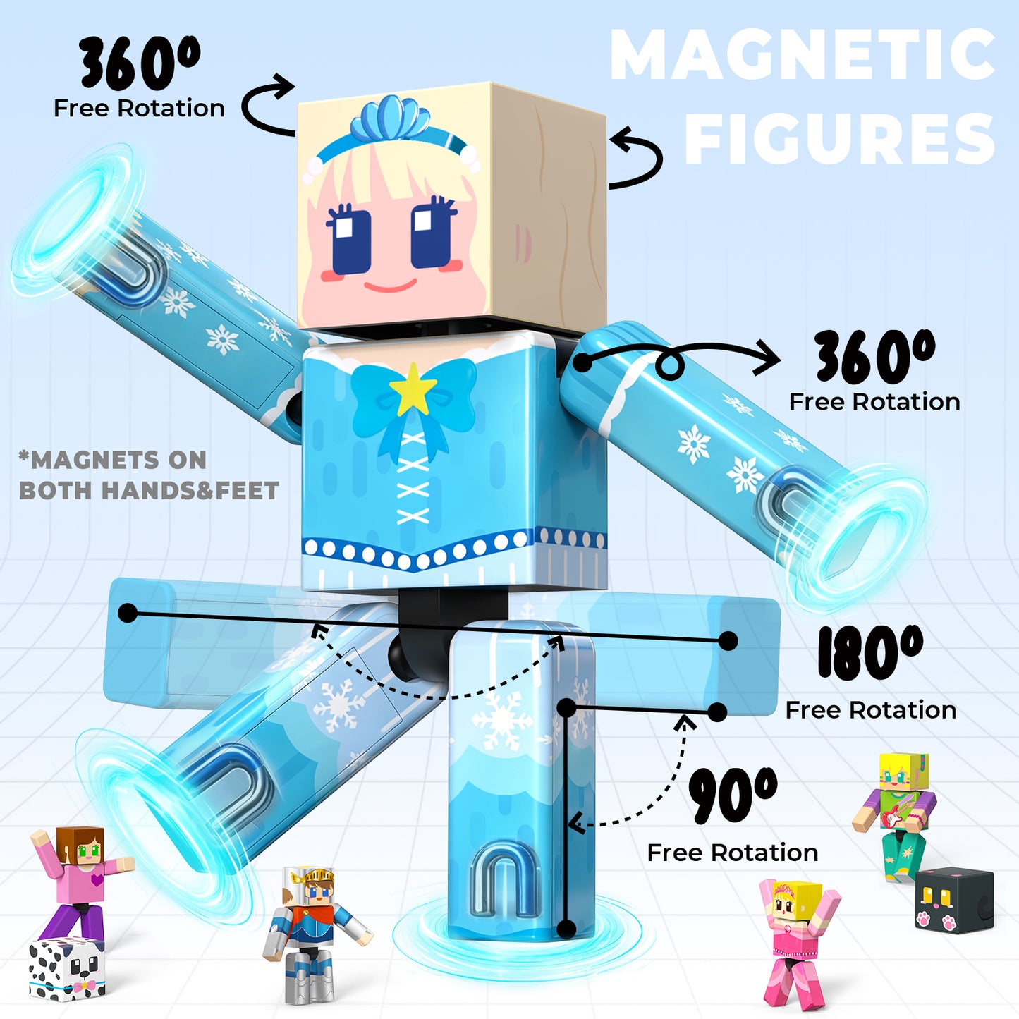 Magtribe™【Mini Tale】Magnetic Building Blocks | 10 PCS | 2.25" | Littleman