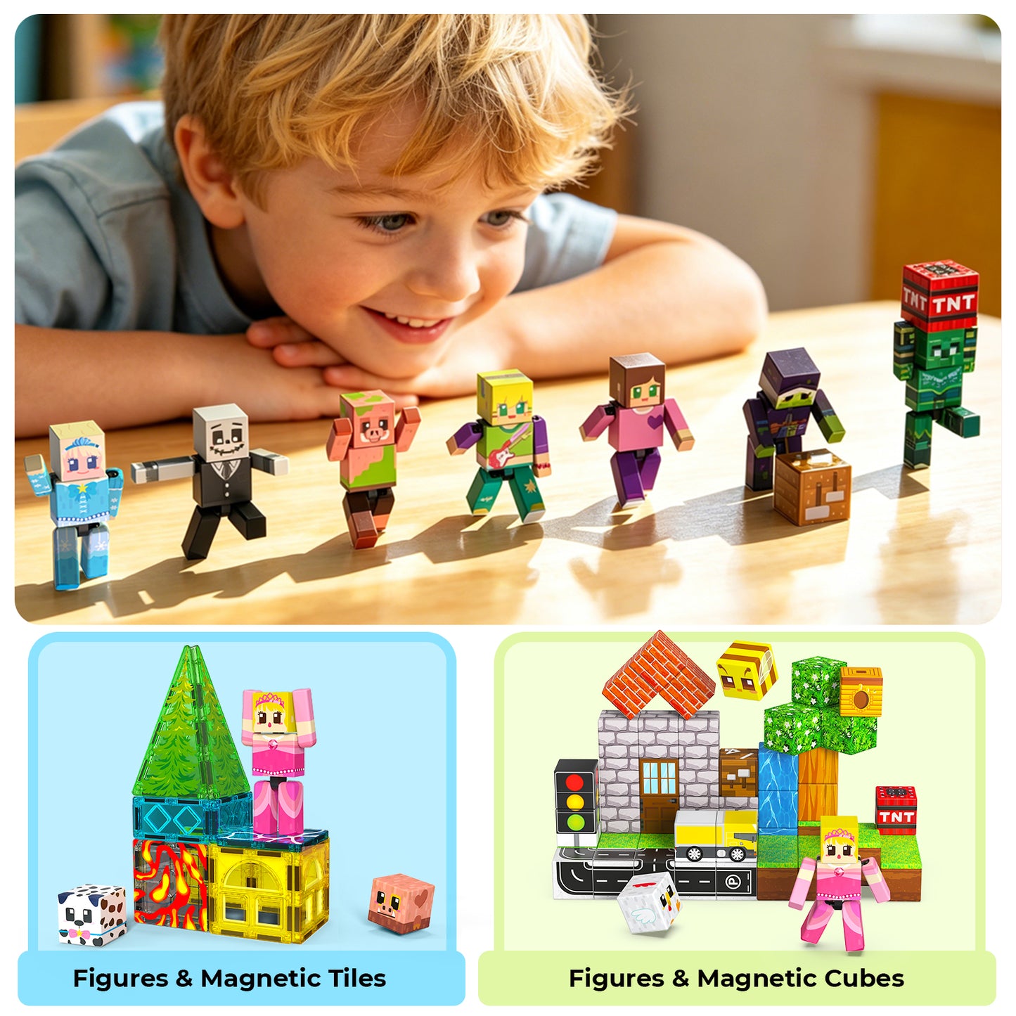 Magtribe™【Mini Tale】Magnetic Building Blocks | 10 PCS | 2.25" | Littleman