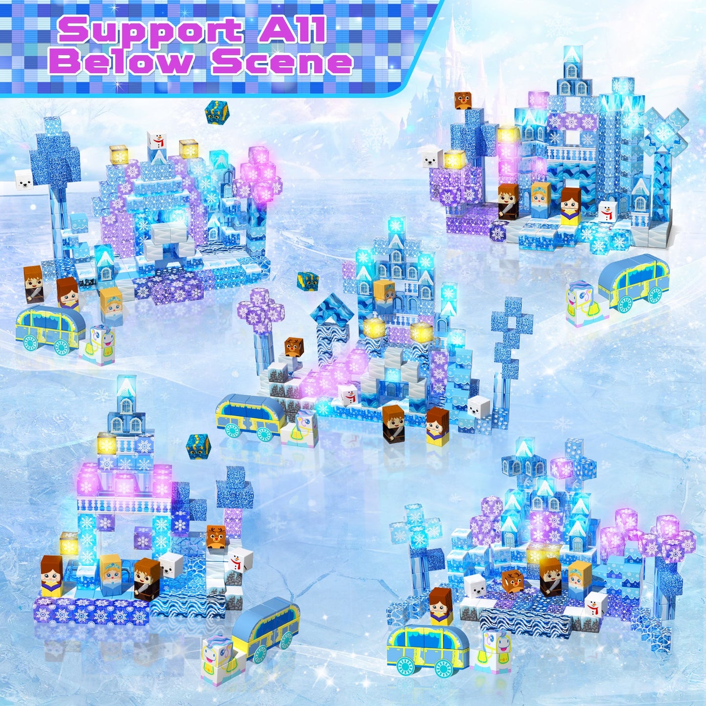 Magtribe™【Ice Valley】Magnetic Building Blocks | 200 PCS | 0.8" | Glowing
