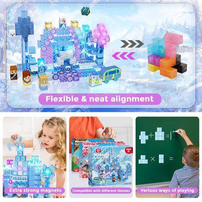 Magtribe™【Ice Valley】Magnetic Building Blocks | 200 PCS | 0.8" | Glowing